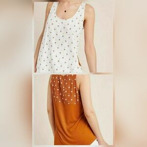 Dolan Left Coast Tank Top Size Small Palm Tree Print Colorblock Rust White